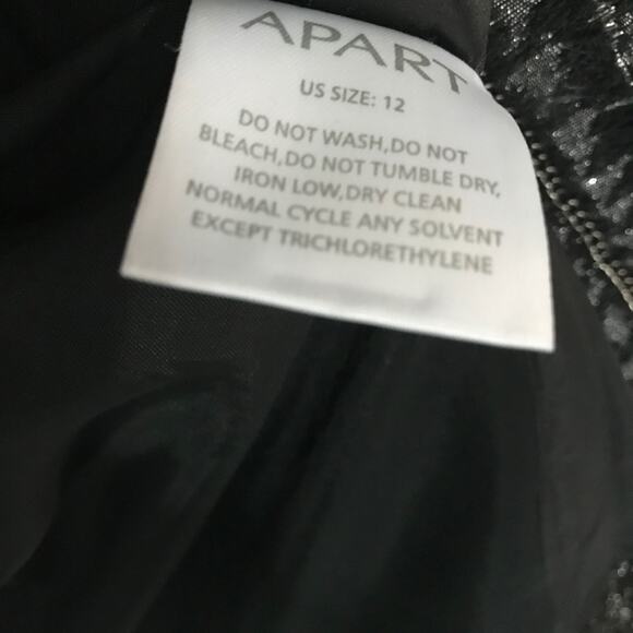 Apart Black & Sparkly Silver Tweed Fringe Zip Front Chain Detail Jacket - 12 NWT - Picture 15 of 16